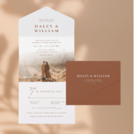 Terracotta Simple Minimalist Boho Photo Wedding