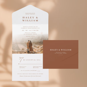 Terracotta Simple Minimalist Boho Photo Wedding