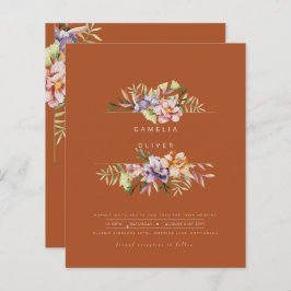 Terracotta Summer Floral - Convite de casamento QR