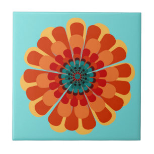 Terracotta & Teal Flower