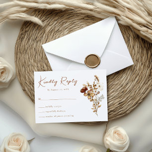 Terracotta Watercolor Wildflower Boho Wedho RSVP