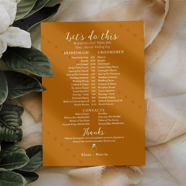 Terracotta Wedding Bridal Timeline (Criador carregado)