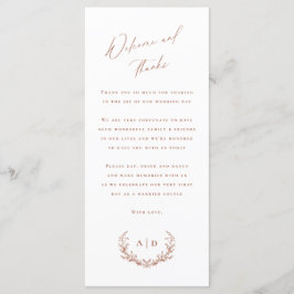 Terracotta Wedding Day Welcome and Cartões de agra