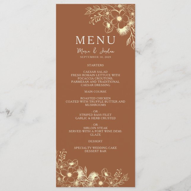 Terracotta Wedding Menu (Frente)