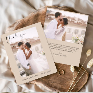 Terracotta Wedding Obrigado Foto Cartão Minimalist