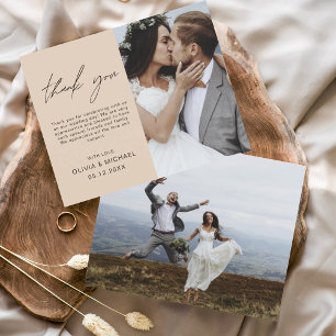 Terracotta Wedding Obrigado Foto Cartão Minimalist