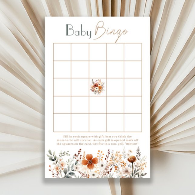 Terracotta Wildflower Chá de fraldas Bingo (Criador carregado)