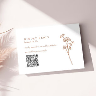 Terracotta Wildflower Código QR Casamento RSVP