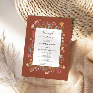 Terracotta Wildflower Janto Convite para ensaio