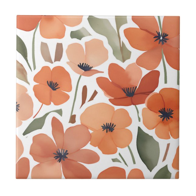 Terracotta Wildflower Rustic Boho Wall Acentos (Frente)