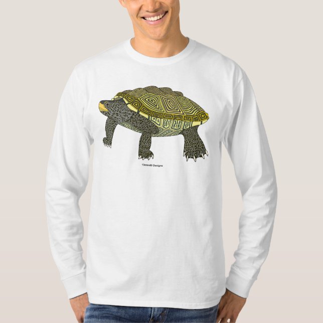 Terrapin (branco) - Camiseta Masculina Manga Longa (Frente)