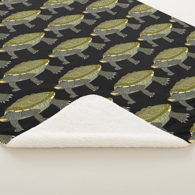 Terrapin (cobertor com padrão) - Cobertor Sherpa (3/4)