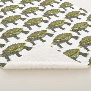 Terrapin (padrão branco) - Cobertor Sherpa