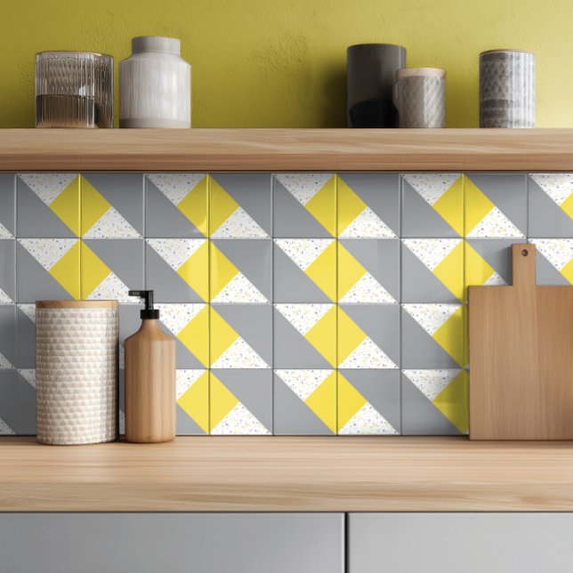 Terrazo Cinza Amarelo Moderno (Criador carregado)