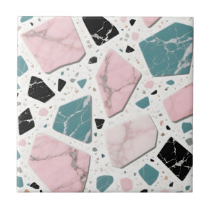 Terrazzo Mármore Pastel Rosa Verde Moderno