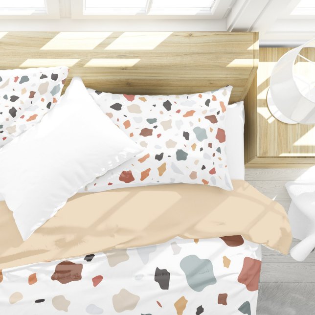 Terrazzo Pattern (Terrazzo Pillow Case On Bed)