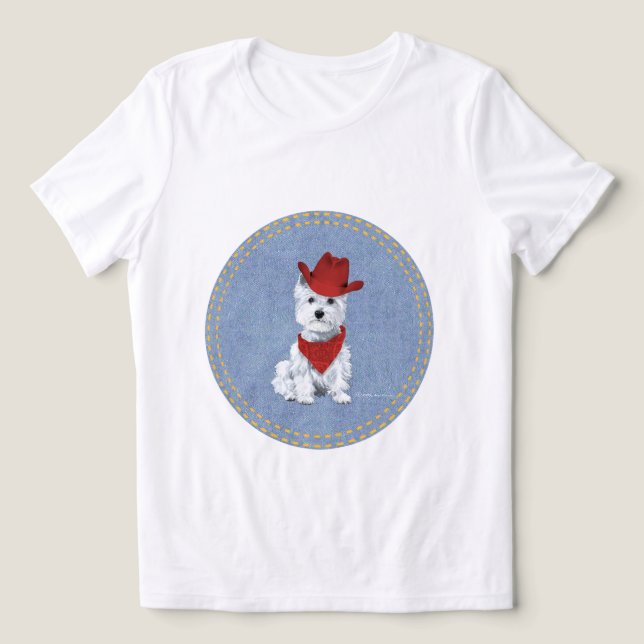 Terrier Branco do West Highland Cowboy (Design frontal)