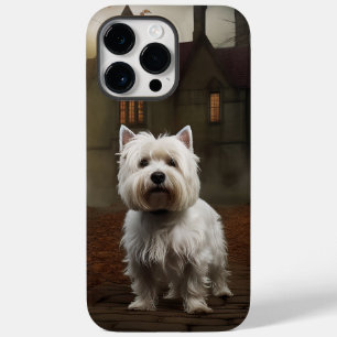 Terrier Branco do West Highland no Halloween Assus