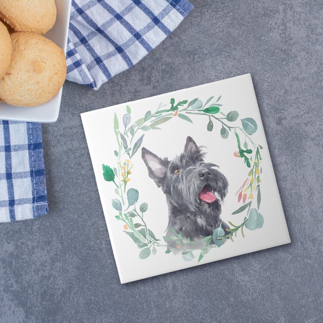 Terrier Dog Watercolor Wreath (Criador carregado)