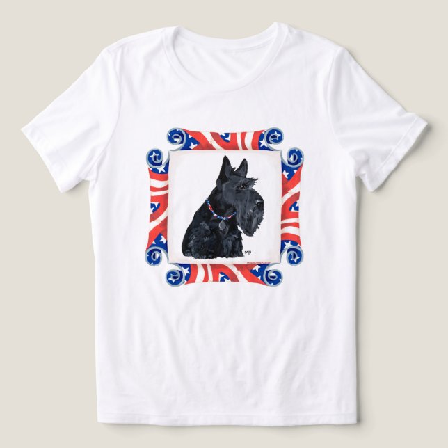 Terrier Escocês Bandeira Patriótica dos EUA (Design frontal)