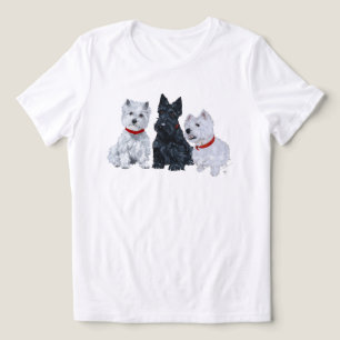 Terrier escocês com dois Westies