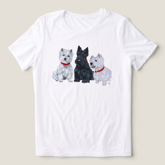 Terrier escocês com dois Westies (Design frontal)