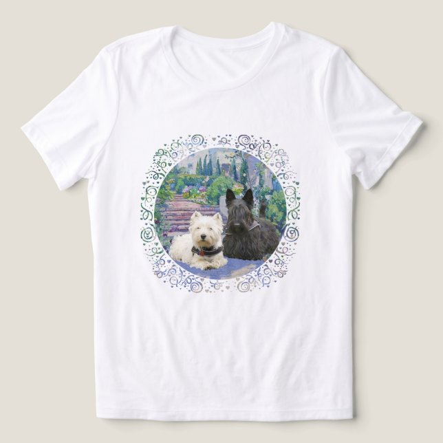 Terrier Escocês com Westie (Design frontal)