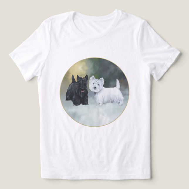 Terrier Escocês com Westie (Design frontal)