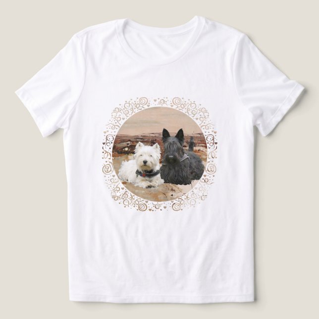 Terrier Escocês com Westie (Design frontal)