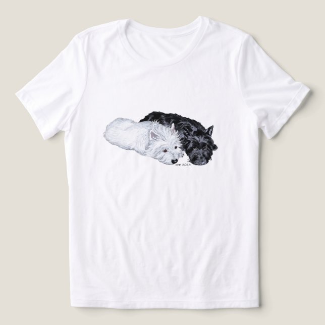 Terrier Escocês com Westie (Design frontal)