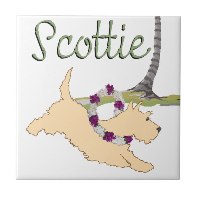 Terrier Escocês Design Havaiano (Frente)