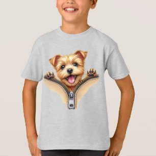 Terrier Puppy Na Camiseta Básica Para Crianças De 