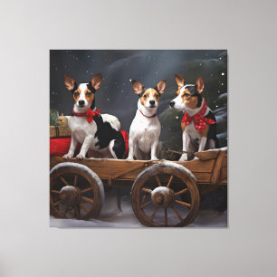 Terrier Rato Decoração de Natal Trineo Nevado