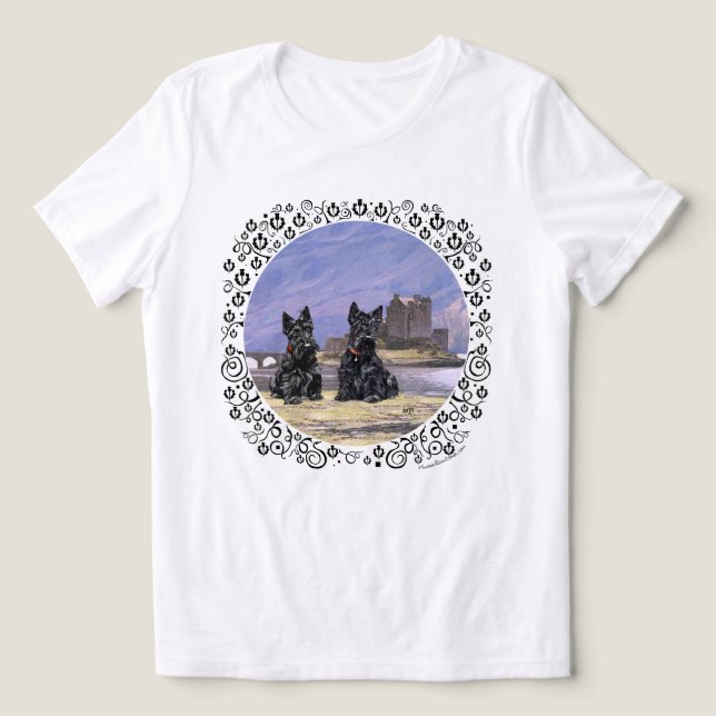 Terriers Escoceses no Castelo Eilean Donan (Design frontal)