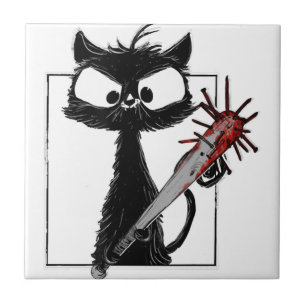 Terror de Beisebol Gato Preto no Halloween