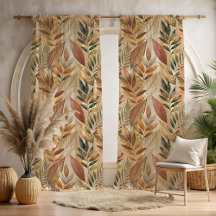 Terroso Boho Folhagem Quarto Escurecimento ou