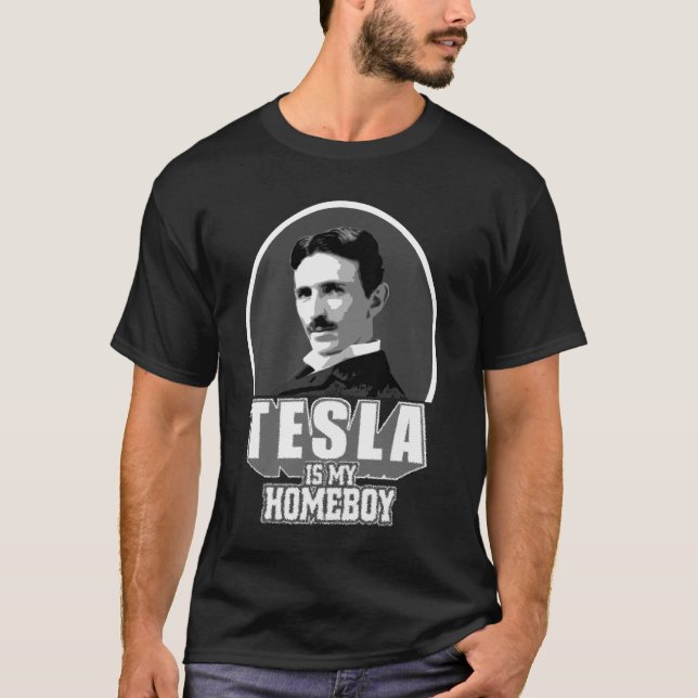 Tesla é minha camisa   do ateu do ficar em casa (Frente)