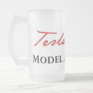 Tesla S modelo baseado num guião em uma caneca do