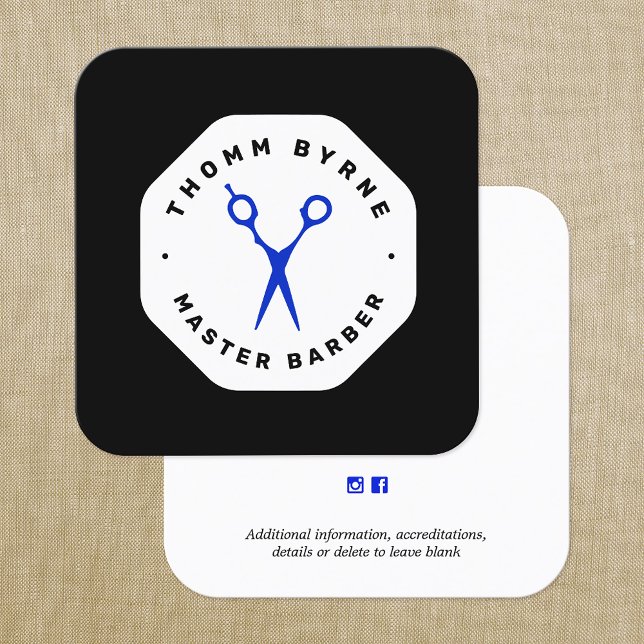 Tesoura Barber - Cartão de visita de Quadrado de E (Criador carregado)