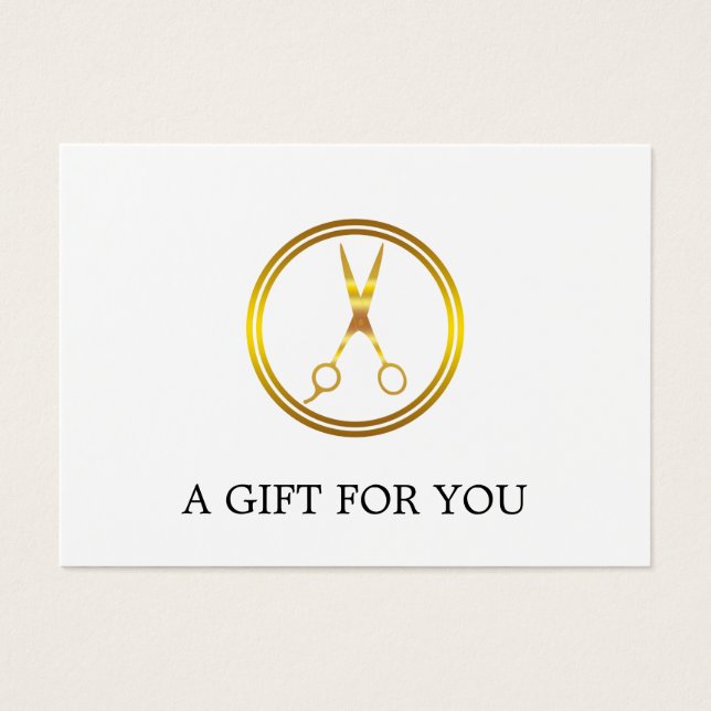 Tesoura de Círculo Dourado Mínimo Elegante (Frente)