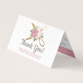 Tesoura de costura Dourada e Cartões de agradecime