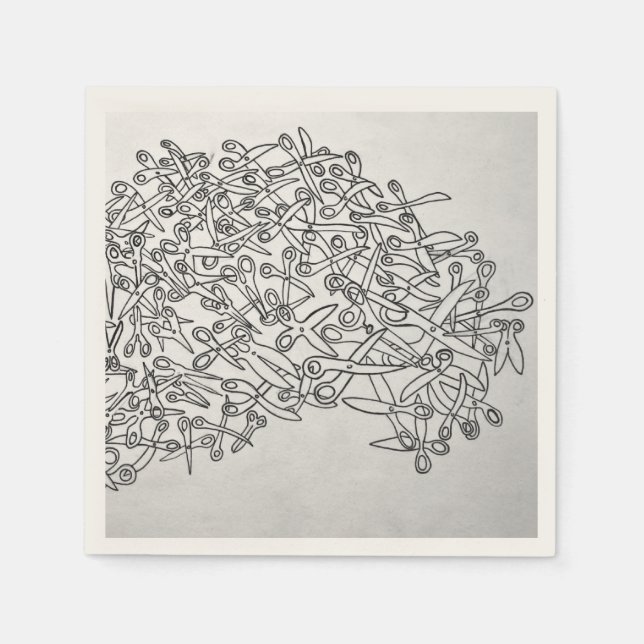 tesoura guardanapo preto e branco (Frente)