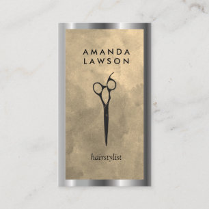 Tesoura Watercolor Cartão de visita