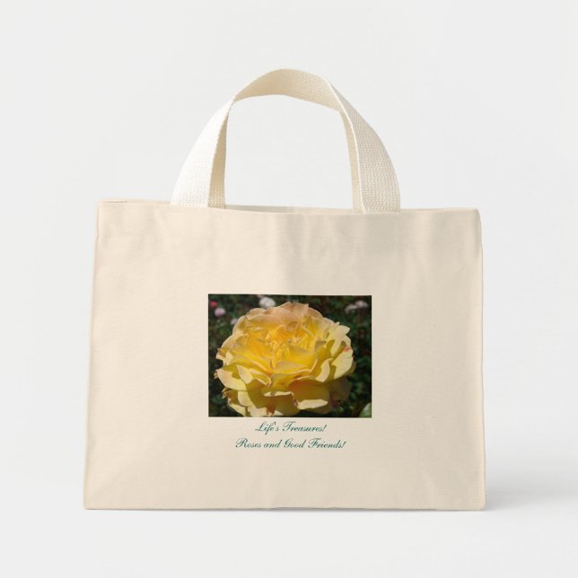 Tesouros da Vida! Rosas e ótimos amigos bolsas tot (Frente)