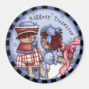Tesouros Raggedy Ann e imã de geladeira de Andy