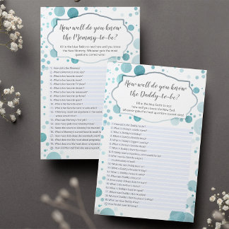 Teste azul "Como você conhece Mamãe/Pai", 2 lados