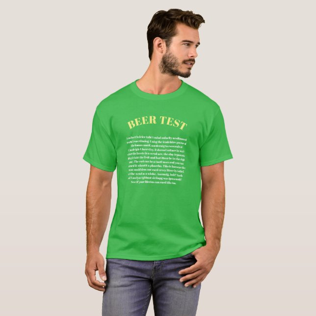 TESTE DE CERVEJA Você Pode Ler Esta Camisa De Dia  (Frente Completa)