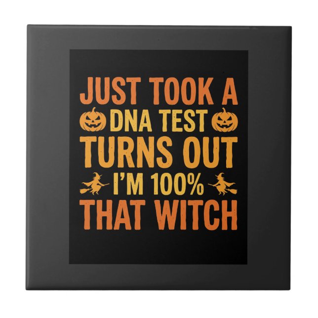 Teste de DNA de Bruxa de Halloween Design Engraçad (Frente)
