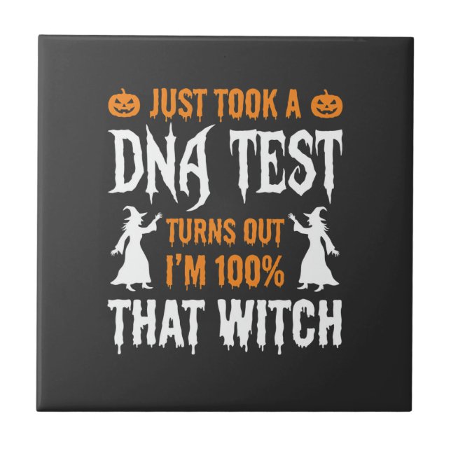 Teste de DNA de Bruxa Engraçado de Halloween Gráfi (Frente)