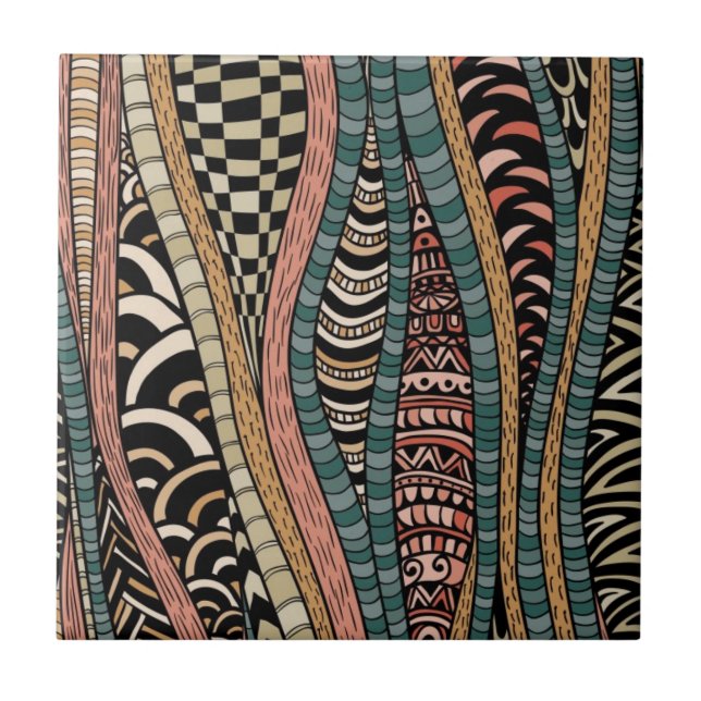 Teste padrão abstrato no estilo étnico (Frente)